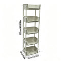 Beige Multifunctional Large-Capacity Plastic Storage Cart with Wheels – Multi-Tier Shelving Unit