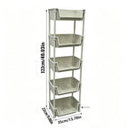 Beige Multifunctional Large-Capacity Plastic Storage Cart with Wheels – Multi-Tier Shelving Unit