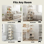 Beige Multifunctional Large-Capacity Plastic Storage Cart with Wheels – Multi-Tier Shelving Unit