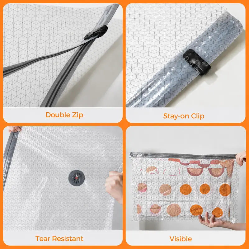 Wireless Travel Vacuum Storage Bag Set (Includes Rechargeable Air Pump)