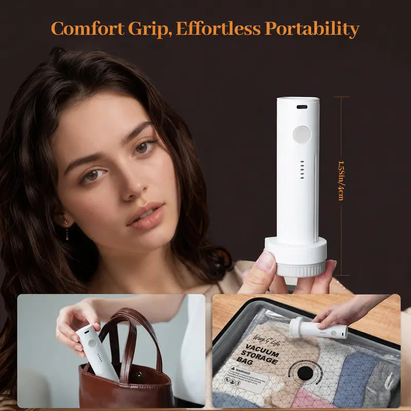 Wireless Travel Vacuum Storage Bag Set (Includes Rechargeable Air Pump)