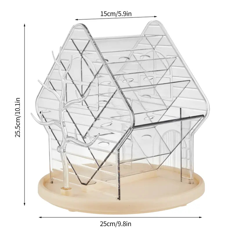 360-Degree Rotatable Compartmentalized Cosmetic Organizer Box