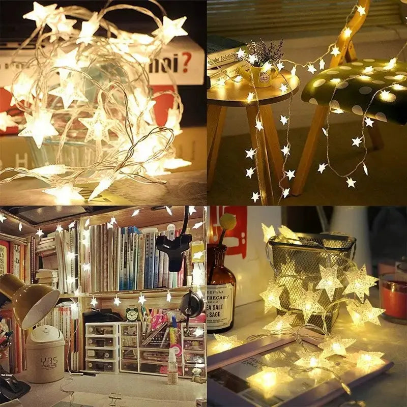 Star String Lights, LED Plug in String Lights Warm White Fairy Lights for Christmas/Wedding/Party Indoor and Outdoor Decoration