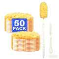 Disposable Electrostatic Duster Refills (50-Pack) - Simple Synthetic House Cleaning Tool Replacement Parts, Home-Friendly Duster Replacement Head, Adsorbent Fibers Grab Fine Dust, Bendable Head for Hard-to-Reach Areas