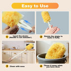 Disposable Electrostatic Duster Refills (50-Pack) - Simple Synthetic House Cleaning Tool Replacement Parts, Home-Friendly Duster Replacement Head, Adsorbent Fibers Grab Fine Dust, Bendable Head for Hard-to-Reach Areas