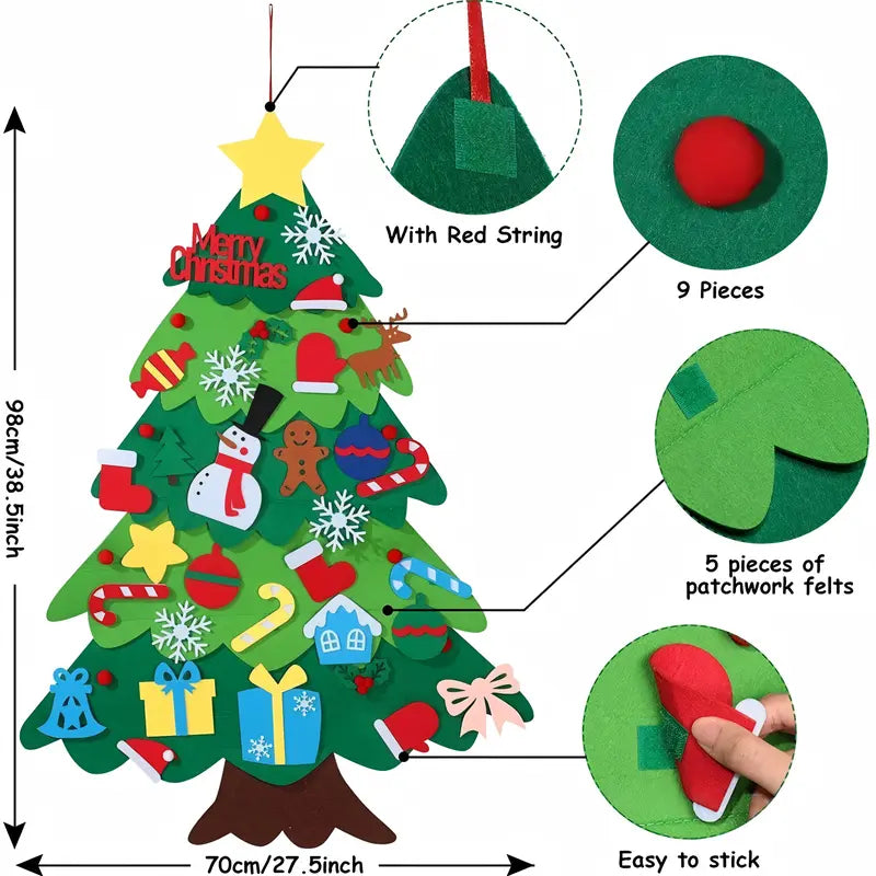 Unwoven Felt Fabric Christmas Tree DIY Craft Kit