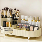 Rotating Makeup Organizer for Vanity with Brush Holder