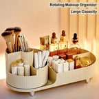 Rotating Makeup Organizer for Vanity with Brush Holder